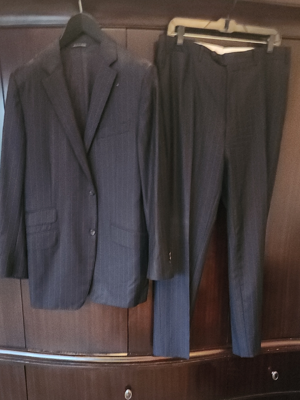 Canali Navy Pinstripe Two-Piece Suit - Blazer & Trousers